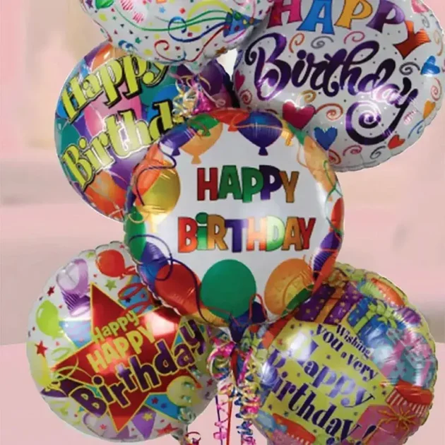 Happy Birthday Helium Balloons 6 Pcs - Image 4