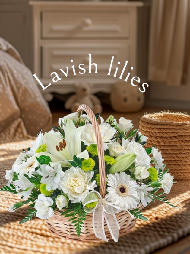 Pure White Floral Basket