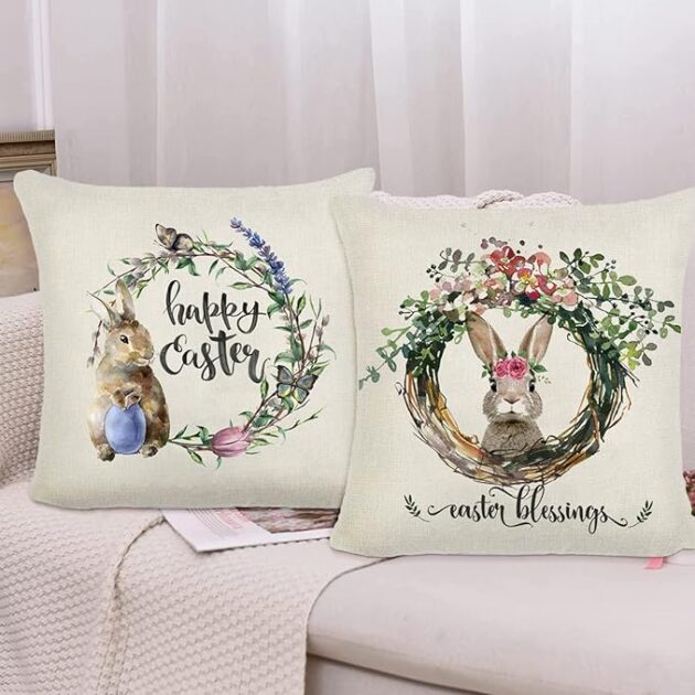 Traditional Bunny Easter Cushion Cover - Image 2
