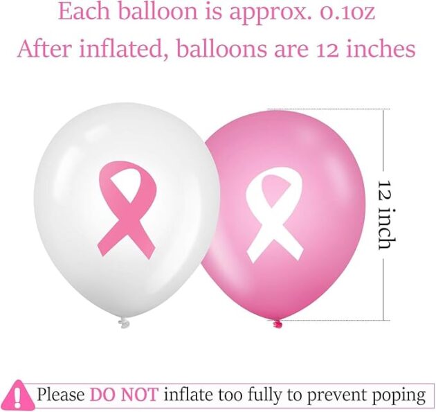 25 Breast Cancer Awareness Balloons - Image 2