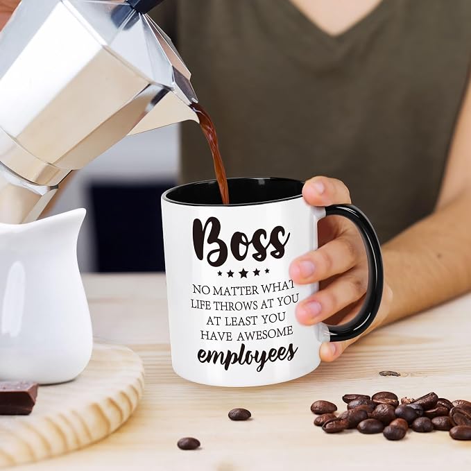 Funny Boss Gifts for Men Women, Worlds Best Boss Mug, Boss Lady Gifts, Unique Boss Presents for Birthday Christmas Boss Day